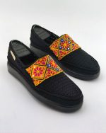 گیوه طرح‌دار مشکی زنانه کد 007